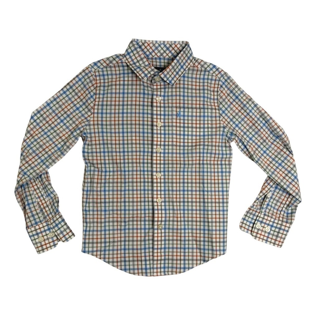 Johnnie-O Boys Prep-Formance Plaid Button Down Shirt Multi‎ Color Size 7 Easter